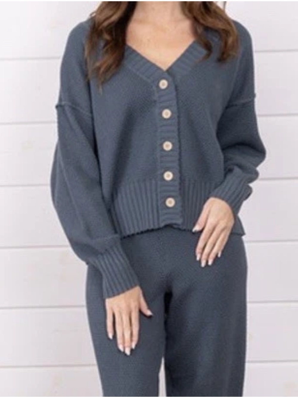 Free People Beach Hailee Cardi Set Gray Honeycomb Knit